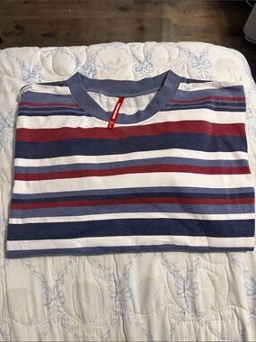 BNWT Unionbay Striped Tee L Red White Blue Americana